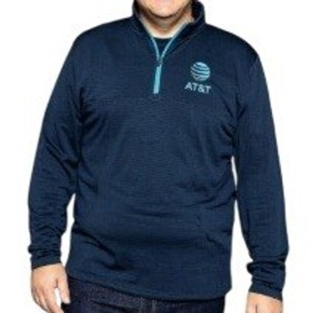AT&T Navy Blue 1/4 Zip Pullover Mens Size Medium